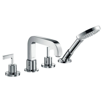 Hansgrohe Axor Citterio Baterie cada dus cu 4 gauri, montaj langa cada, manere drepte