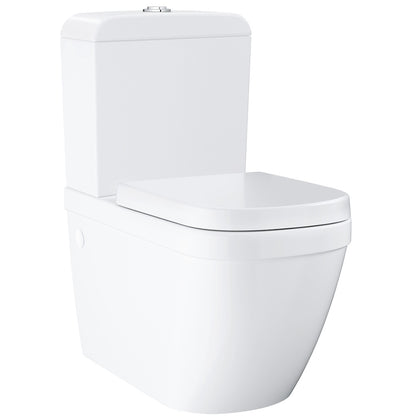 Set Vas WC pe pardoseala cu rezervor aparent si capac soft close Grohe Euro Ceramic Rimless 38x68 cm evacuare orizontala