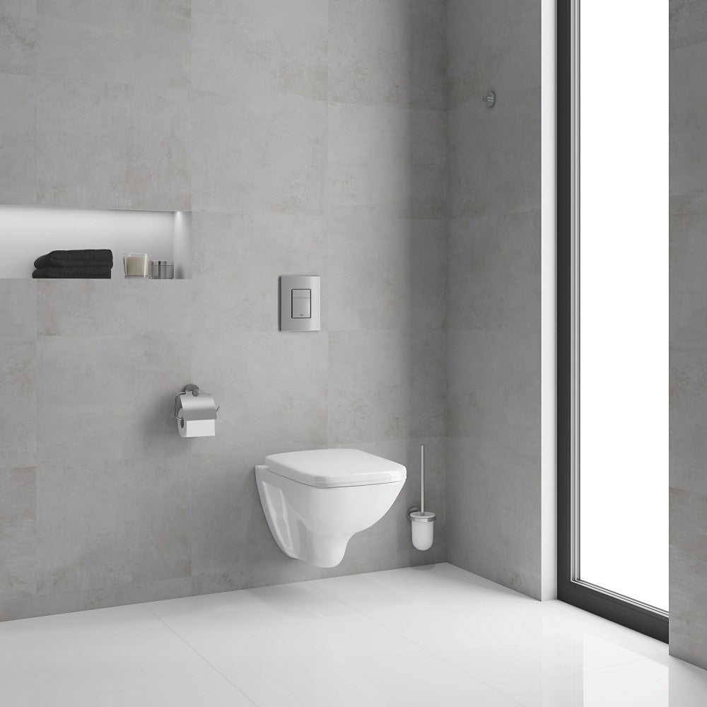 Set Vas WC suspendat cu rezervor incastrat, clapeta si capac Grohe Solido Square 37x53 cm evacuare orizontala