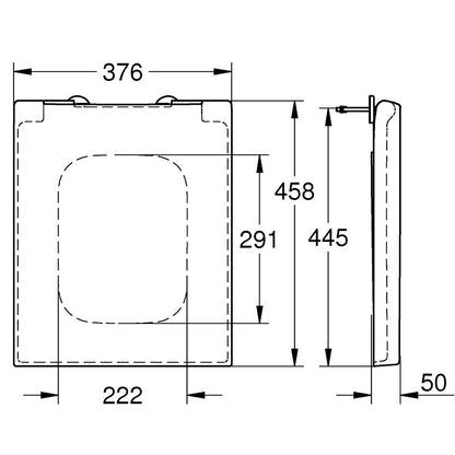 Grohe Cube Ceramic Capac WC soft close, detasabil