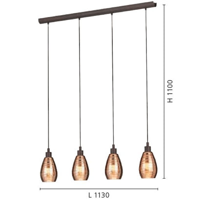 Eglo Siracusa Pendul 4x60W, cupru