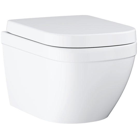 Set Vas WC suspendat cu capac soft-close Grohe Euro Ceramic Rimless 37x54 cm cu evacuare orizontala