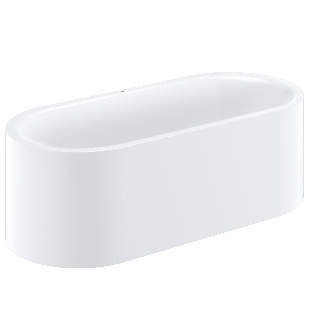 Cada freestanding ovala Grohe Essence otel emailat 180x80 cm, fara preaplin