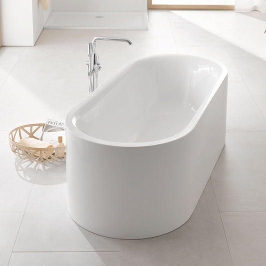 Cada freestanding ovala Grohe Essence otel emailat 180x80 cm, fara preaplin