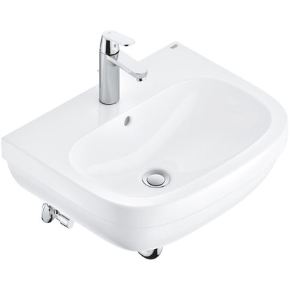 Set complet lavoar baie suspendat Grohe Euro Ceramic/Eurosmart Cosmopolitan 59.5x48 cm, cu baterie, sifon si robineti coltar