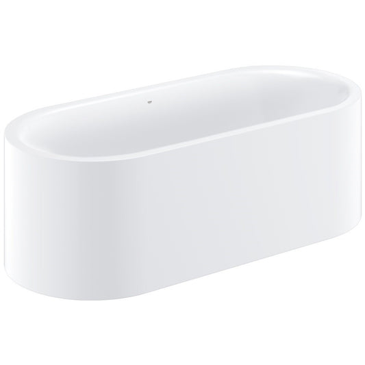 Cada freestanding ovala Grohe Essence otel emailat 180x80 cm, cu preaplin