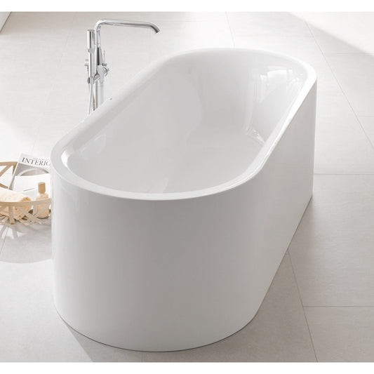 Cada freestanding ovala Grohe Essence otel emailat 180x80 cm, cu preaplin
