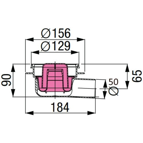 Corp sifon de pardoseala Kessel Classic System 100 cu evacuare laterala Ø5 cm