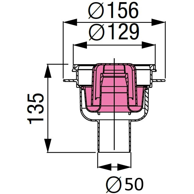 Corp sifon de pardoseala Kessel Classic System 100 cu evacuare verticala Ø5 cm