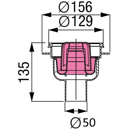 Corp sifon de pardoseala Kessel Classic System 100 cu evacuare verticala Ø5 cm
