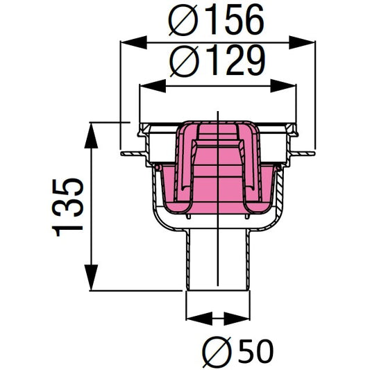 Corp sifon de pardoseala Kessel Classic System 100 cu evacuare verticala Ø5 cm