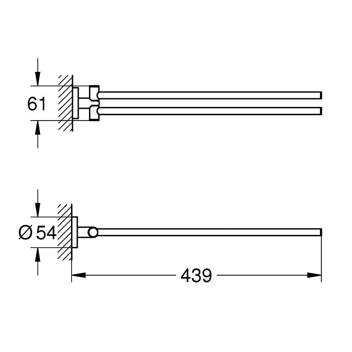 Grohe Essentials Suport prosop baie tip bara cu brate mobile
