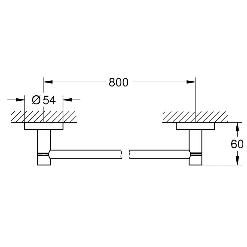 Grohe Essentials Suport prosop baie tip bara 80 cm, crom