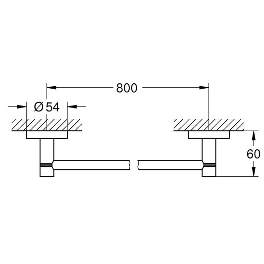 Grohe Essentials Suport prosop baie tip bara 80 cm, crom