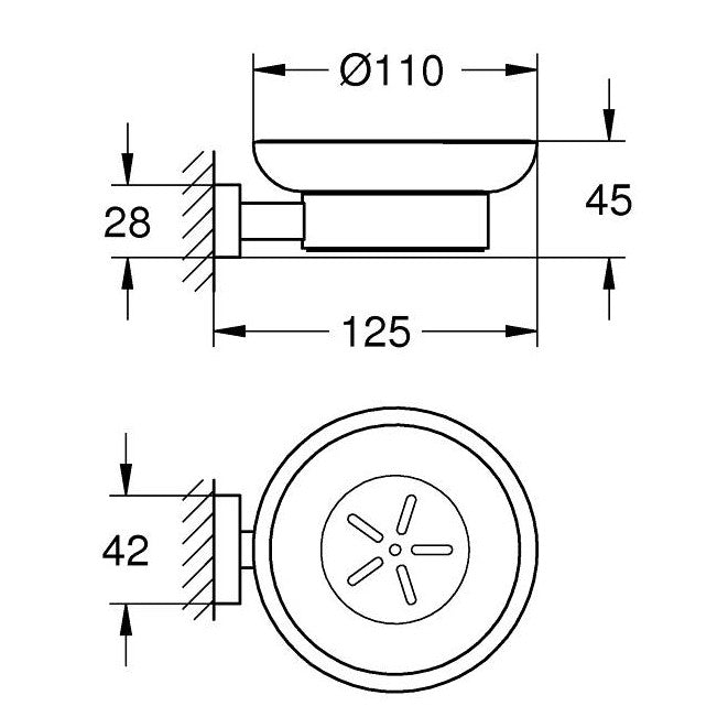 Grohe Essentials Cube Suport pahar sau savoniera
