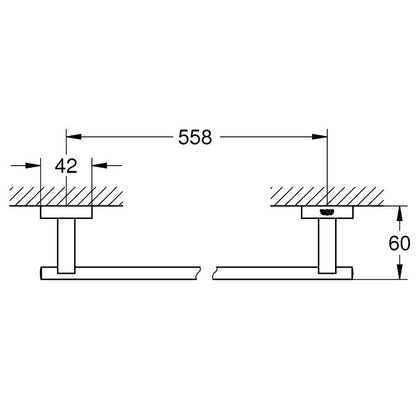 Grohe Essentials Cube Suport prosop baie tip bara 60 cm