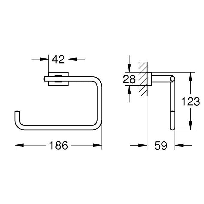 Grohe Essentials Cube Suport prosop baie inel