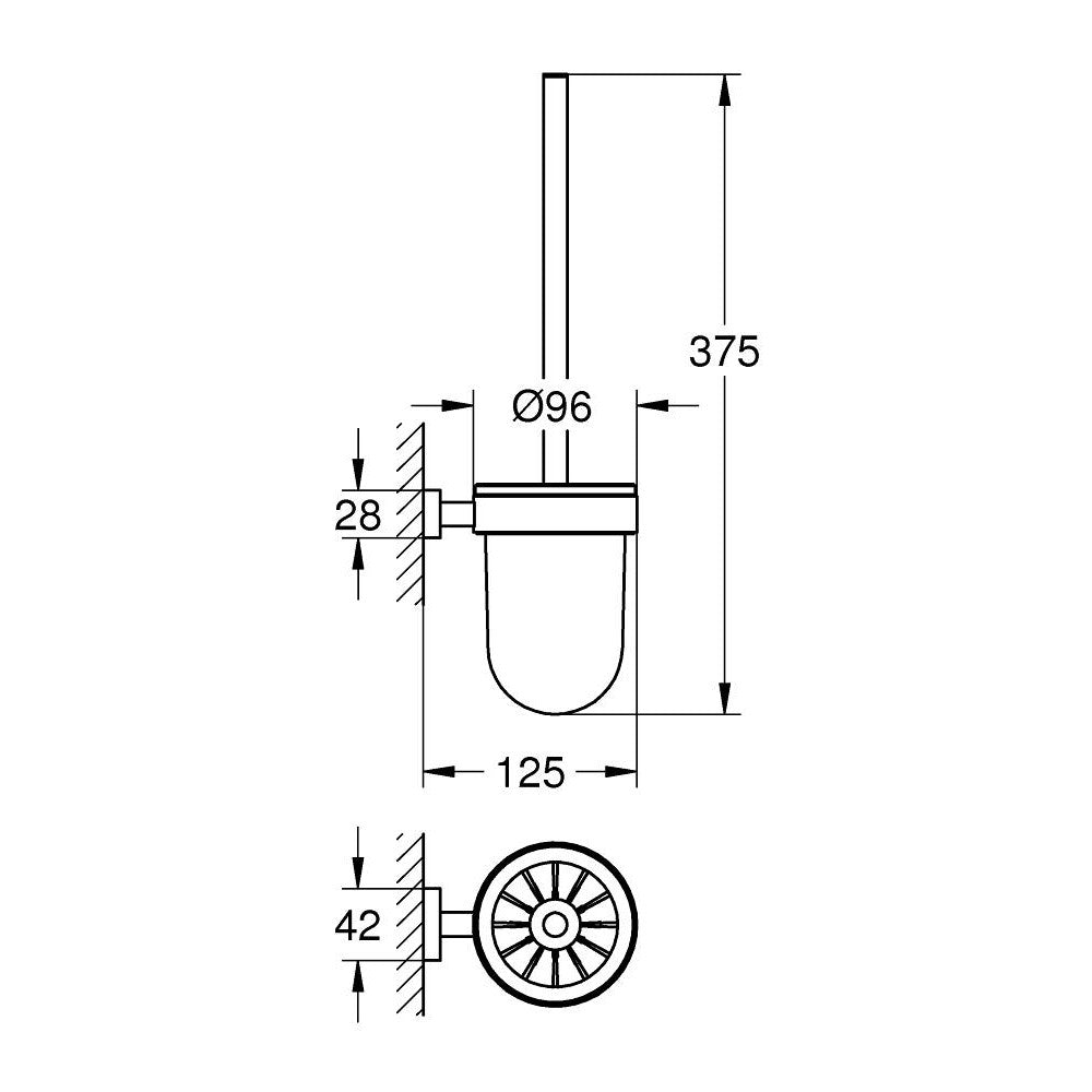 Grohe Essentials Cube Set perie WC