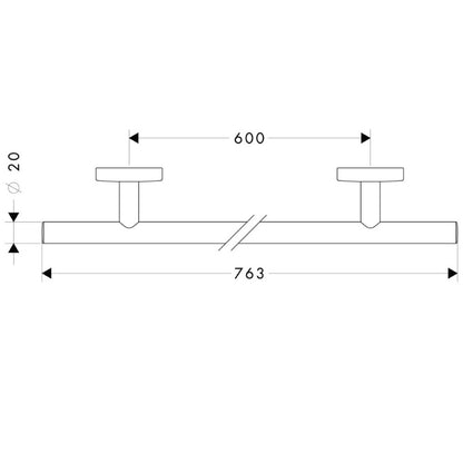 Hansgrohe Logis Suport prosop baie tip bara 76 cm