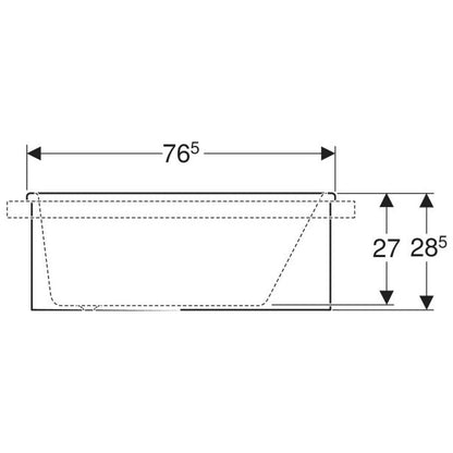 Cada baie semirotunda asimetrica Geberit Bambini compozit 77x47 cm