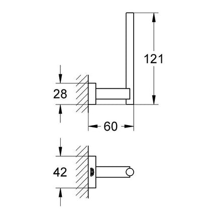 Grohe Essentials Cube Suport rezerva hartie igienica, crom