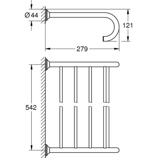 Grohe Essentials Authentic Raft (etajera) prosop baie 59 cm