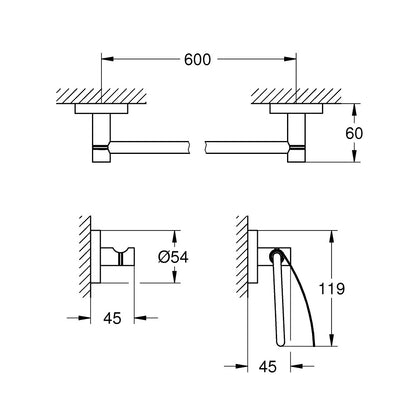 Grohe Essentials Guest Set de accesorii 3 in 1