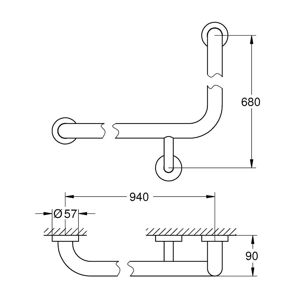 Grohe Essentials Bara sustinere in unghi