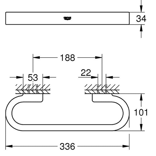 Grohe Selection Bara de sprijin 30 cm, crom