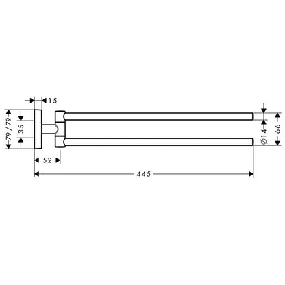 Hansgrohe PuraVida Suport prosop baie tip bara dubla 45 cm