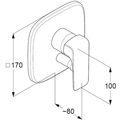 Kludi Ameo Baterie dus monocomanda cu divertor, montaj incastrat