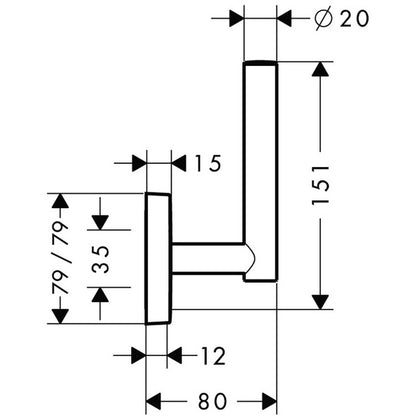Hansgrohe PuraVida Suport hartie igienica suplimentara
