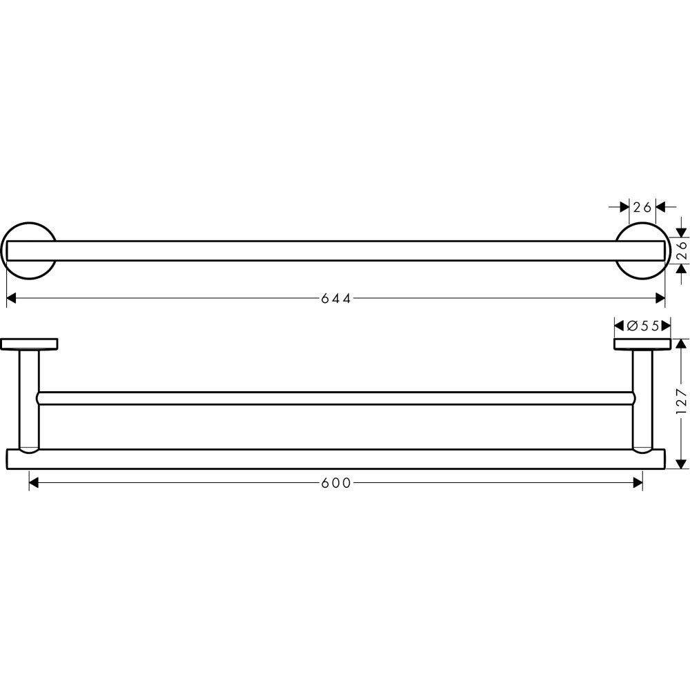 Hansgrohe Logis Suport prosop baie tip bara dubla 60 cm