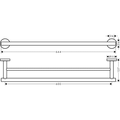 Hansgrohe Logis Suport prosop baie tip bara dubla 60 cm