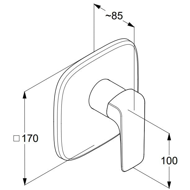 Kludi Ameo Baterie dus monocomanda fara divertor, montaj incastrat