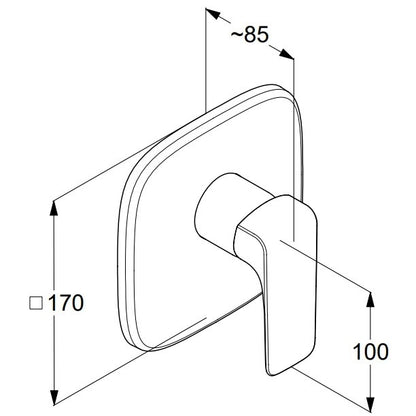 Kludi Ameo Baterie dus monocomanda fara divertor, montaj incastrat