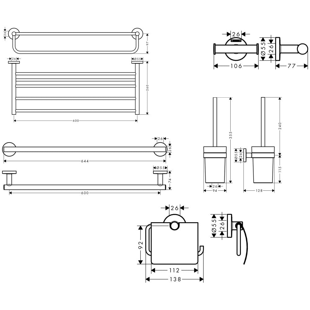 Hansgrohe Logis Universal Set de accesorii 5 in 1