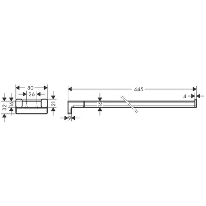 Hansgrohe AddStoris Suport prosop baie tip bara dubla 45 cm