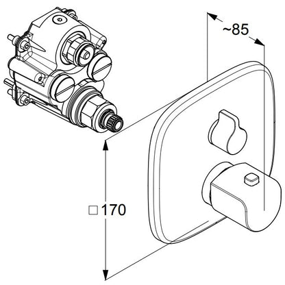 Kludi Ameo Baterie dus incastrata cu termostat