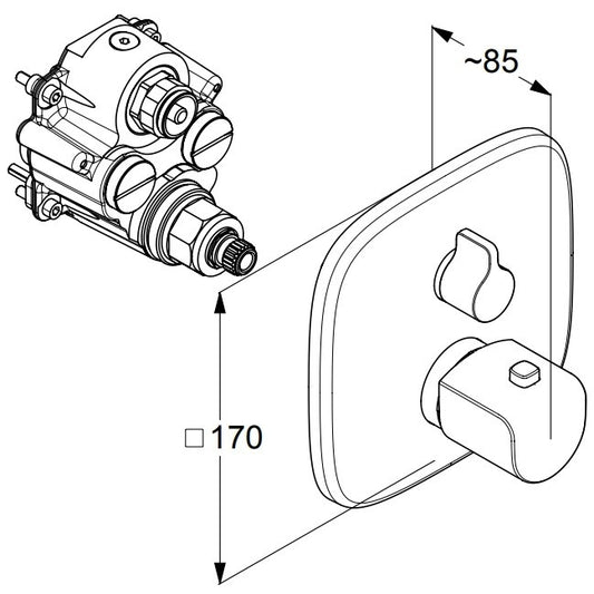 Kludi Ameo Baterie dus incastrata cu termostat