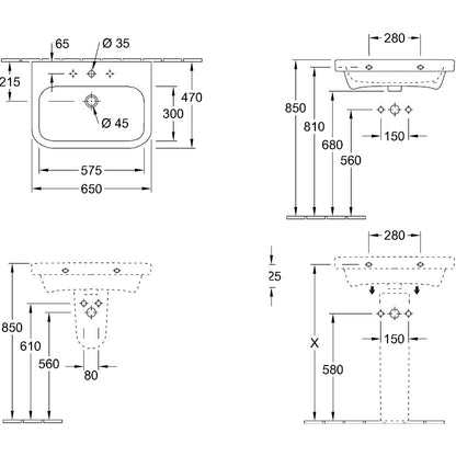 Lavoar baie suspendat Villeroy & Boch Architectura 65x47 cm