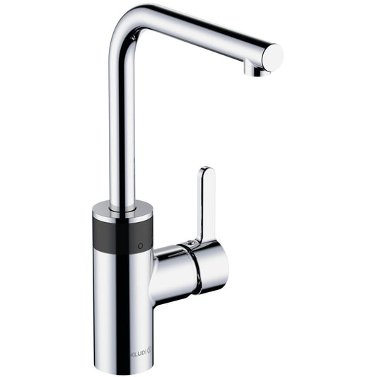 Kludi E-Go Baterie chiuveta bucatarie monocomanda electronica H34 cm, alimentare baterie 6V, crom