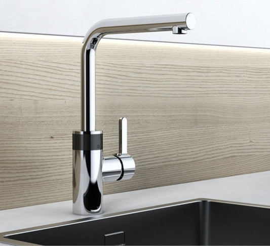 Kludi E-Go Baterie chiuveta bucatarie monocomanda electronica H34 cm, alimentare baterie 6V, crom