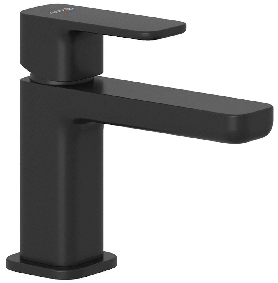 Baterie lavoar Kludi Renon cu ventil click-clack, H13 cm, negru mat