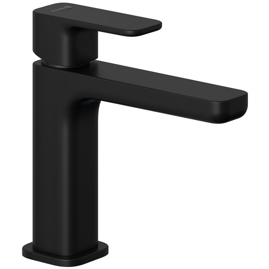 Baterie lavoar Kludi Renon cu ventil click-clack, H16 cm, negru mat