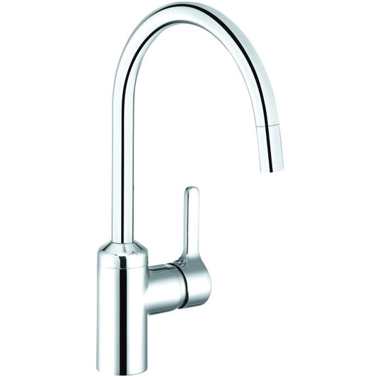 Kludi Bingo Star Baterie chiuveta bucatarie monocomanda cu dus extractibil, aspect inox H37 cm