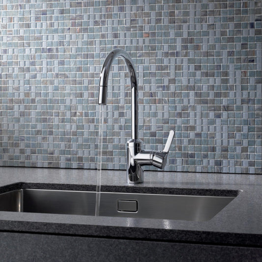 Kludi Bingo Star Baterie chiuveta bucatarie monocomanda cu dus extractibil, aspect inox H37 cm