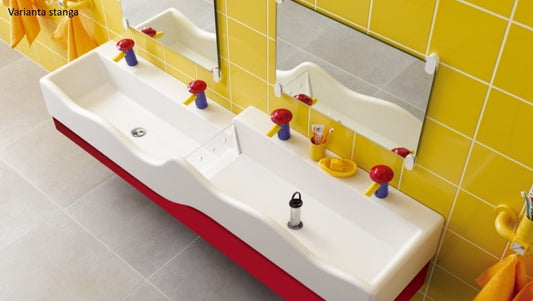 Lavoar baie cvadruplu suspendat Geberit Bambini 80x42 cm