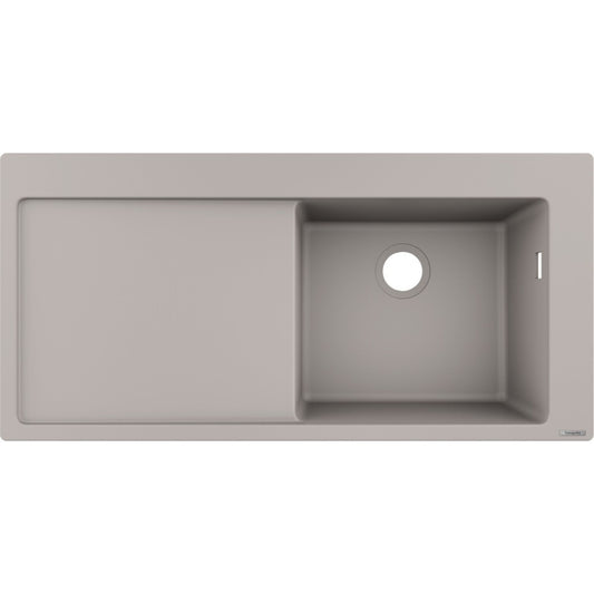 Hansgrohe S514-F450 Chiuveta bucatarie granit 105x41 cm varianta stanga, gri deschis (concrete grey)