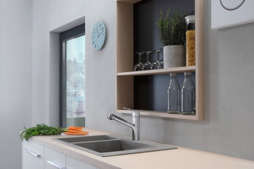 Hansgrohe S510-F635 Chiuveta bucatarie granit 77x41 cm, gri deschis (concrete grey)